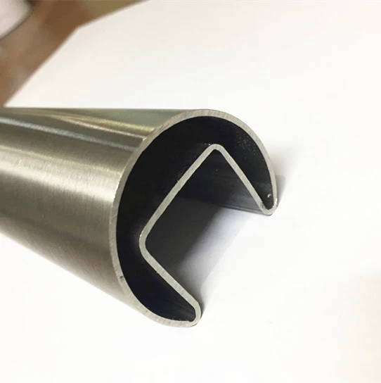 stainless steel groove tube for glass railing handrail