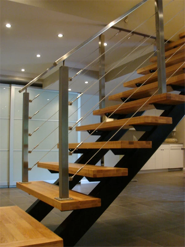 stainless steel interior stairs wire rope railing system