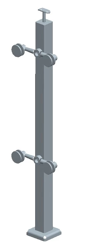stainless steel railing post with glass standoff attachment