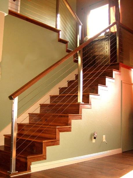 Barandilla/barandilla de escalera de madera con soportes