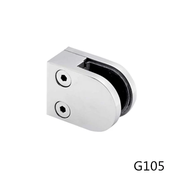 widely used glass panel clamp D clamp with flat back fixed on the wall