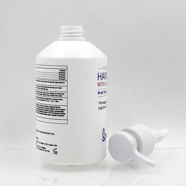 empty round body wash plastic bottle