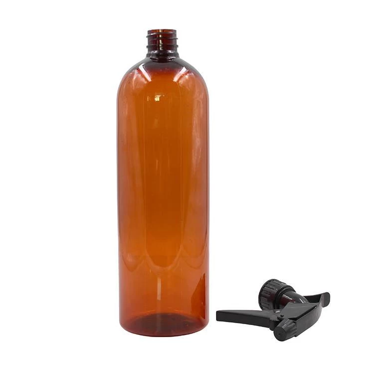1 liter boston round amber bottle