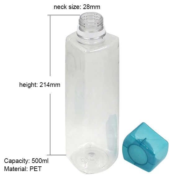 500ml square mineral water bottle size