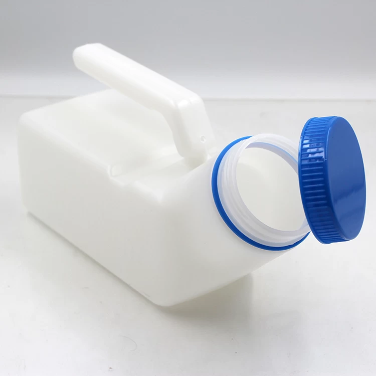 white plastic urine bottle
