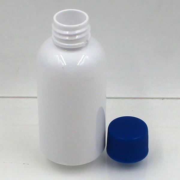 white round plastic reagent bottle