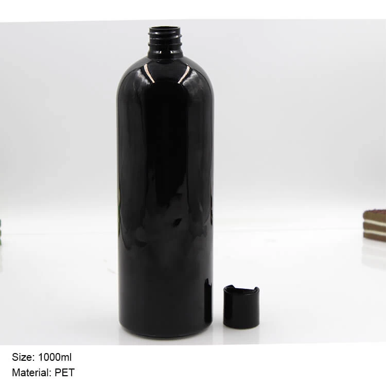 black PET bottle with disc cap