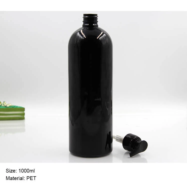 black PET bottle with pump