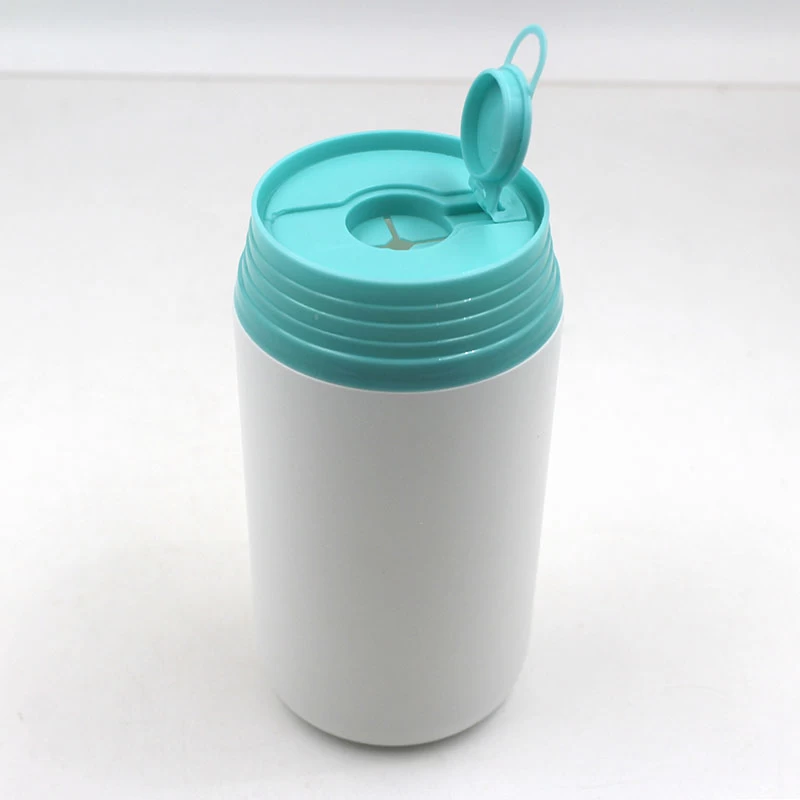 white empty 400ml wet wipe canister