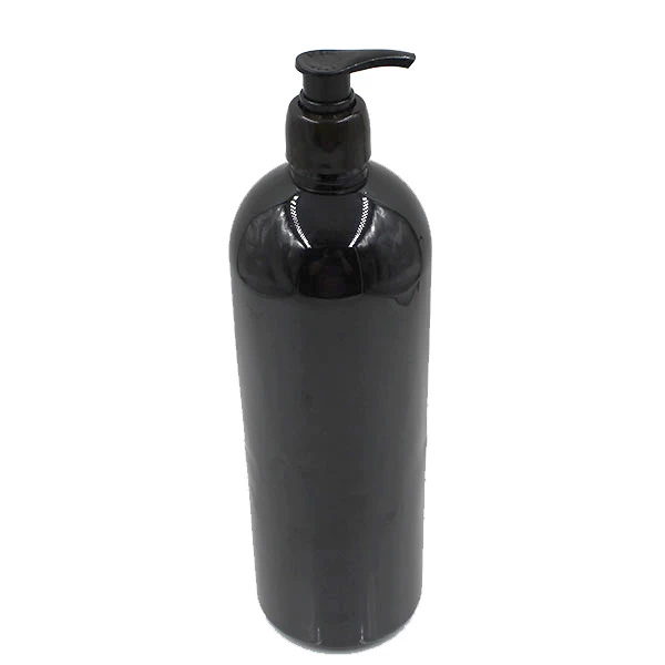 1 liter black empty lotion bottle