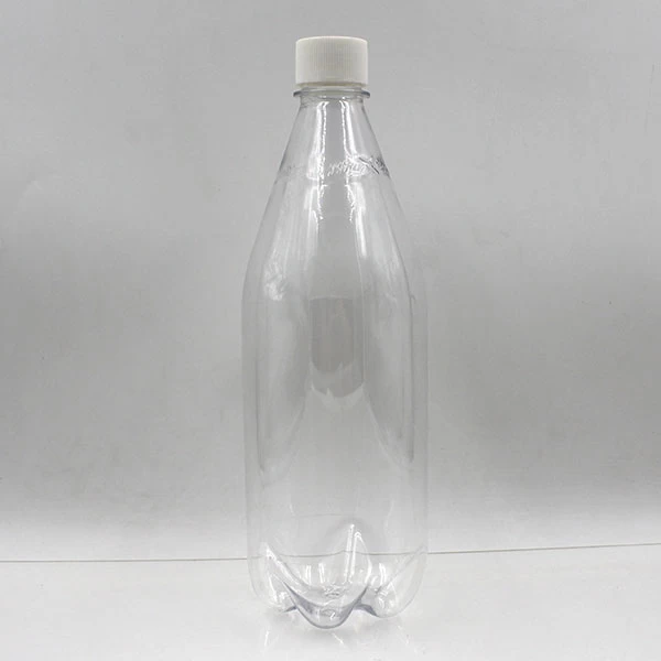 empty plastic clear PET bottle with cap