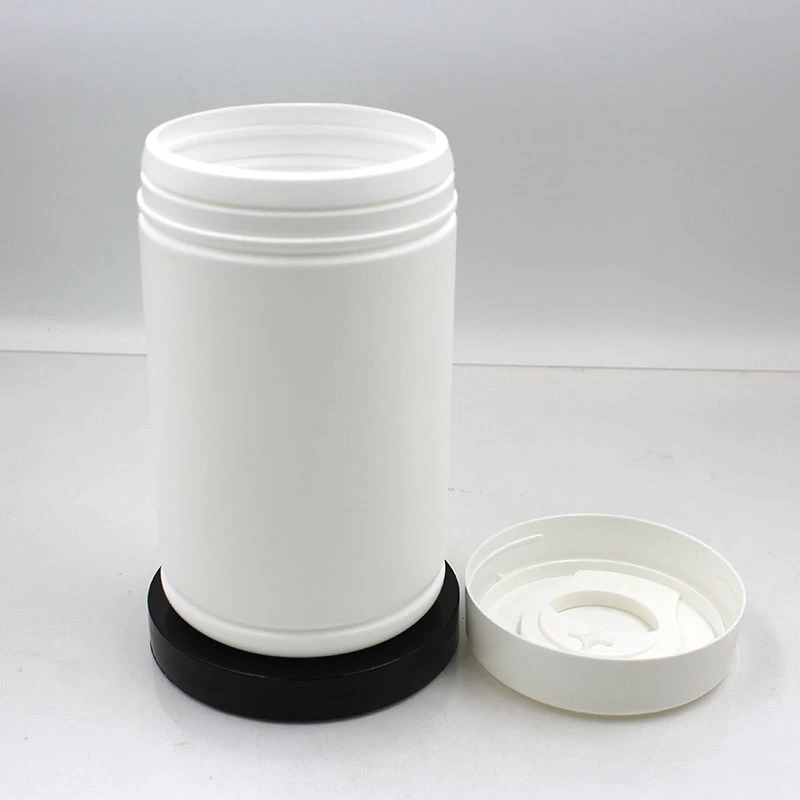 empty white 1 liter wet wipe canister