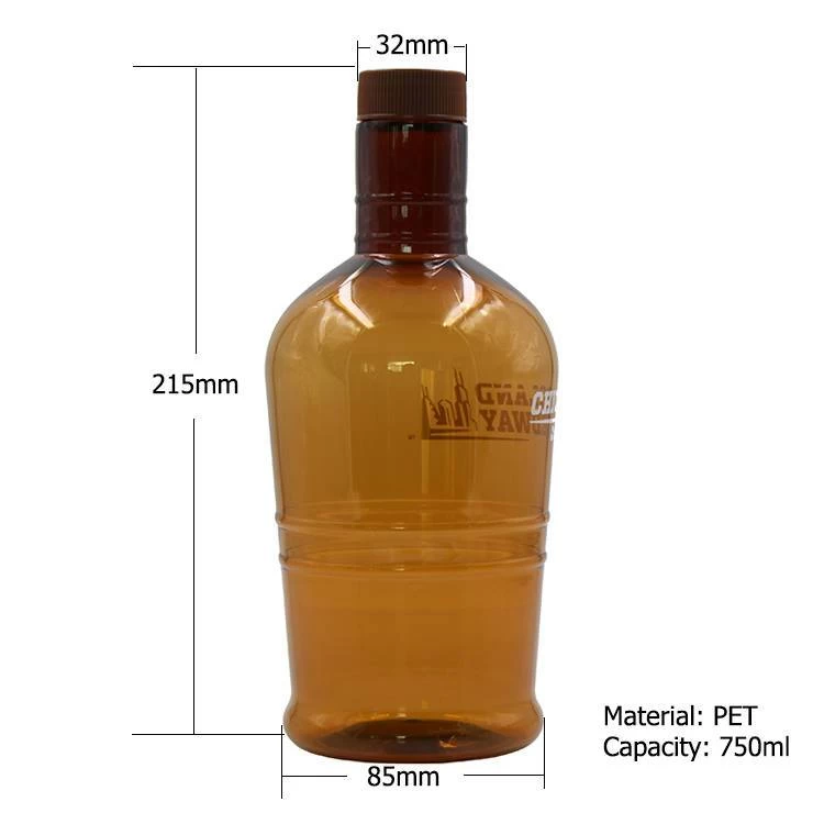 plastic PET wine bottle 750 ml