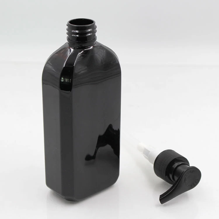 PET plastic 8oz flat cosmetic lotion pump bottle