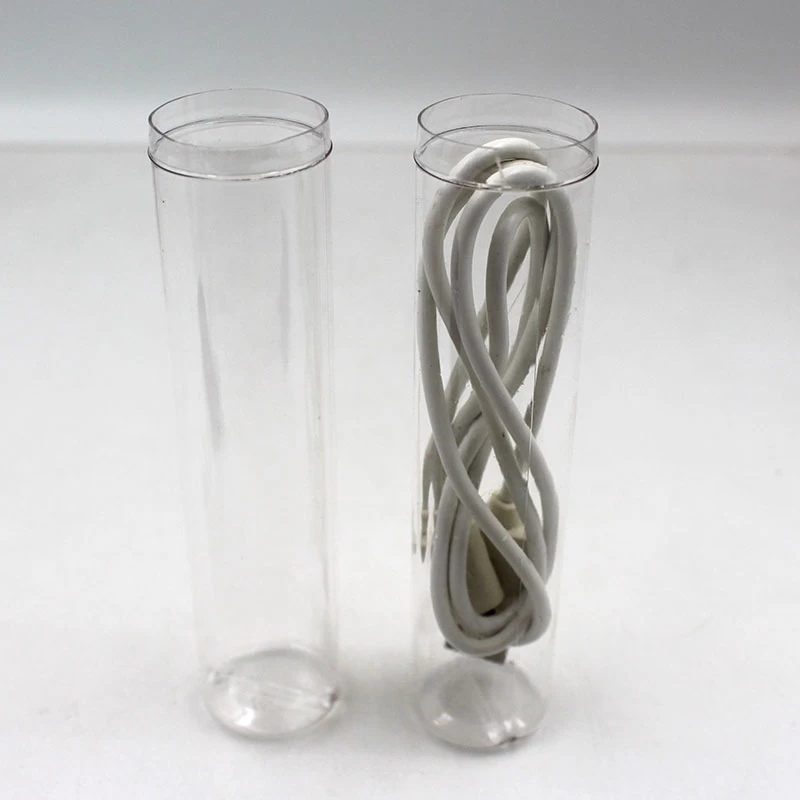 clear plastic tube packaging for usb data cable
