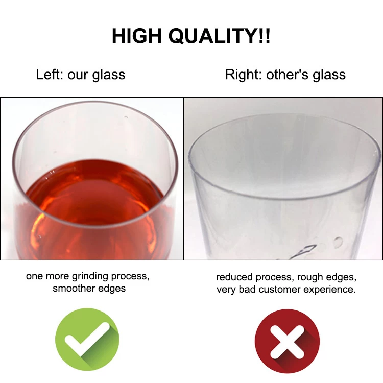 high quality of stemless wine plastic glass