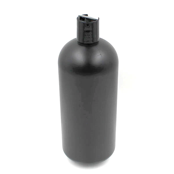 1000 ml boston round black HDPE bottle