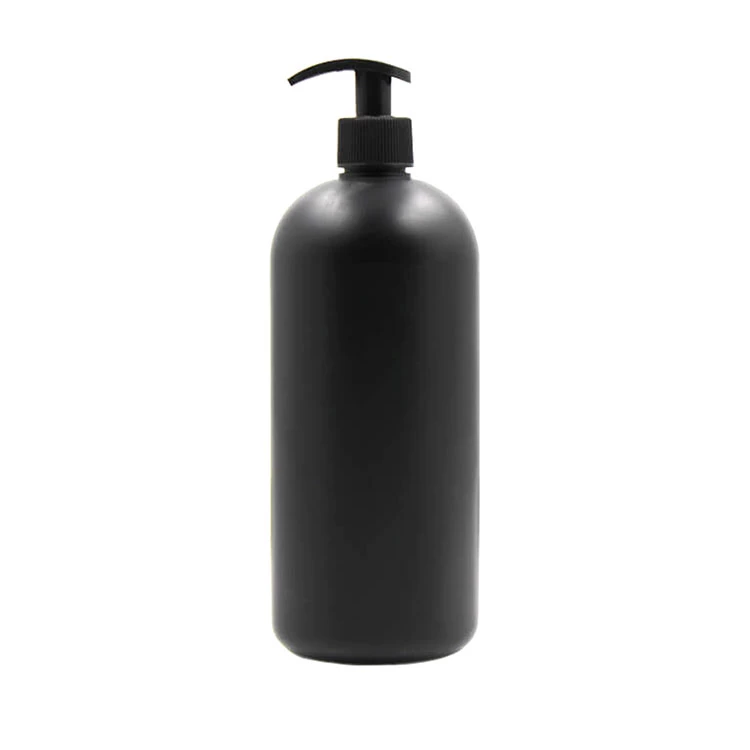 Китай 1 литровая матовая черная бутылка с шампунем с помпой производителя