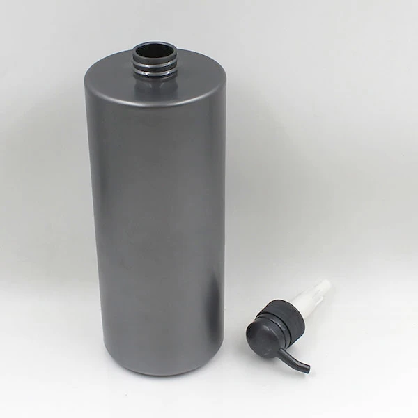 1.5L Black Cylinder Round Shampoo Bottle