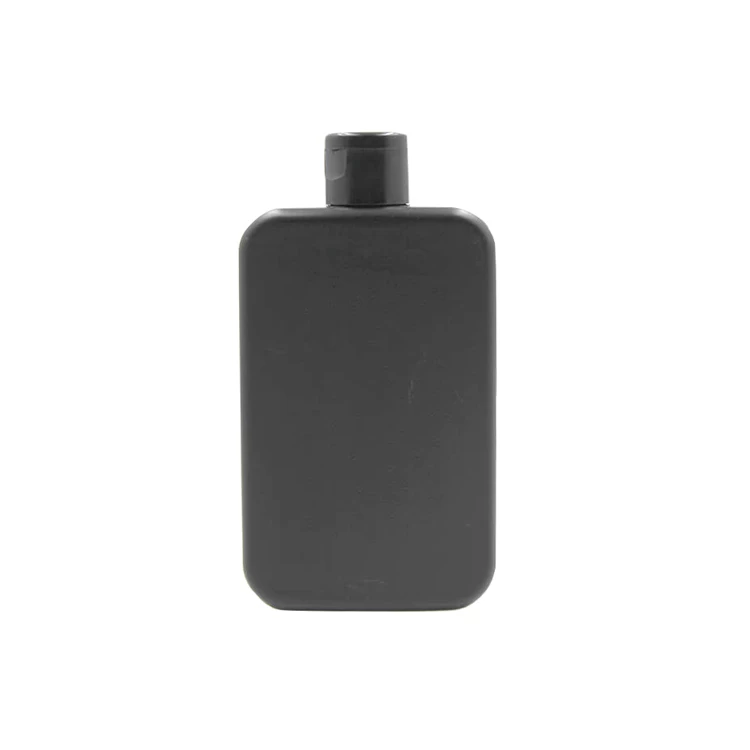 porcelana Botella de loción de cuerpo plano negro de 150 ml fabricante