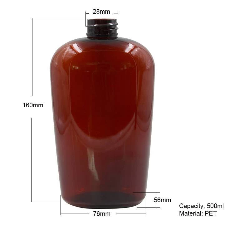 16 oz PET Amber Hair Oil Bottle