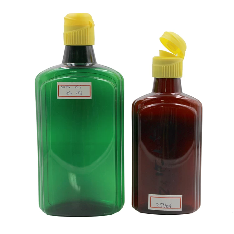 China 250ML 500ML Amber Plastic Syrup Bottle manufacturer