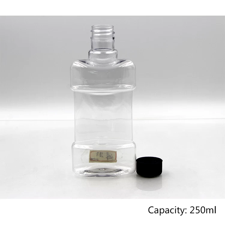 Empty Clear Plastic Mouthwash Bottle