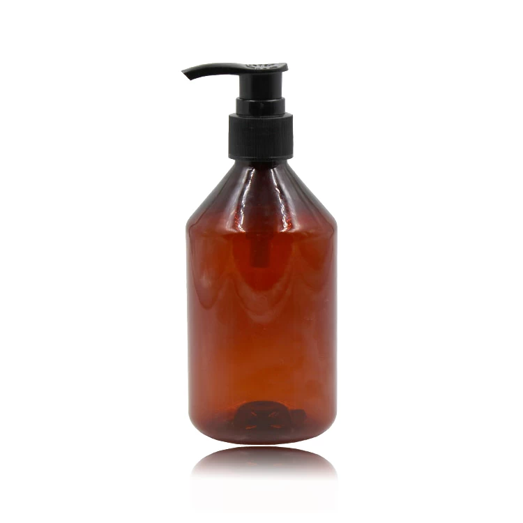 China 300ml Amber PET Pump Shampoo Plastikflasche Hersteller