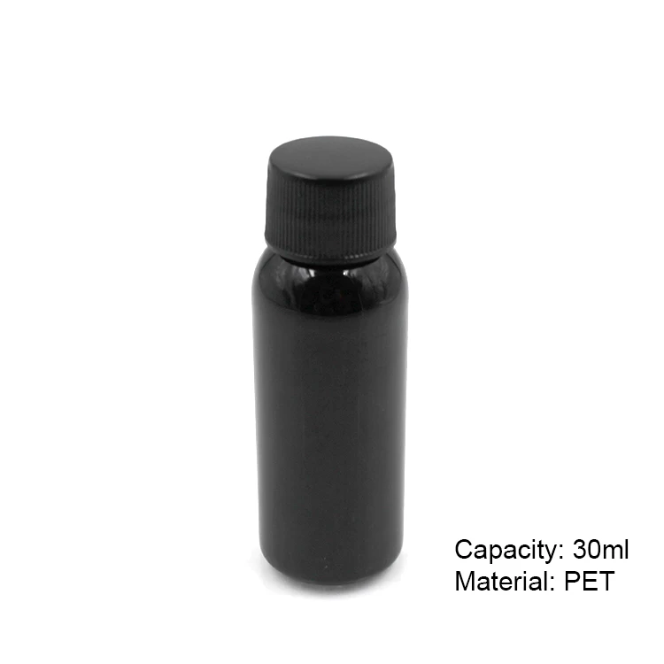 PET Black 30ml Bottle with Screw Cap