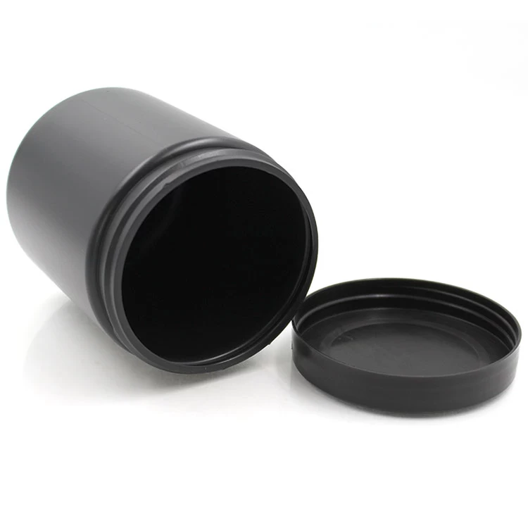 600ML Black HDPE Body Care Lotion Jar