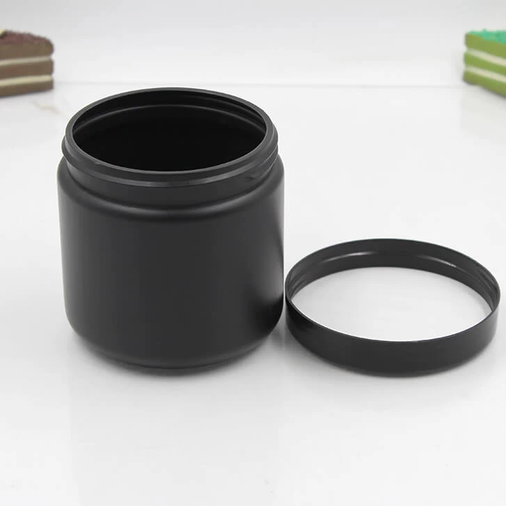500ML哑光黑发油塑料罐