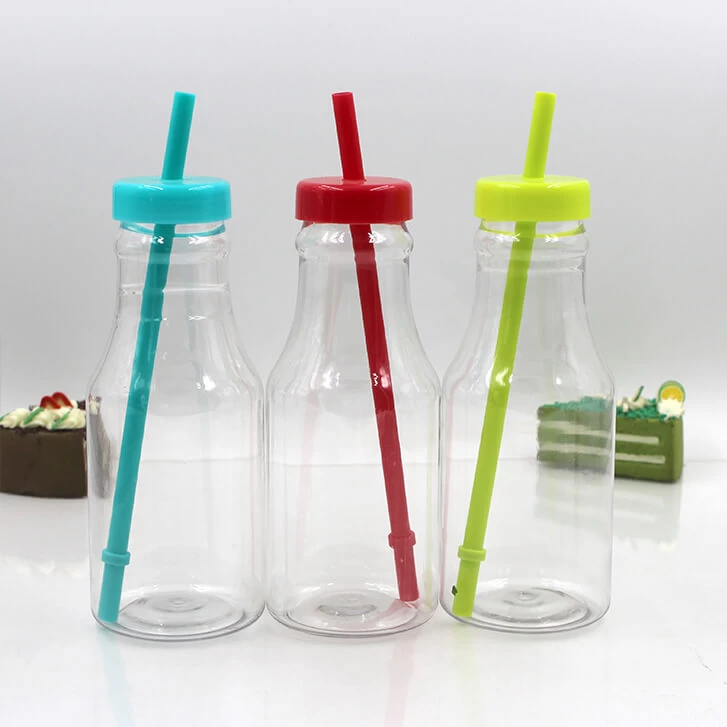中国 300ML带吸管的塑料奶瓶 制造商