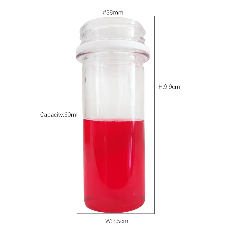 透明圆形 60 毫升 2 盎司 PET 塑料果汁瓶
