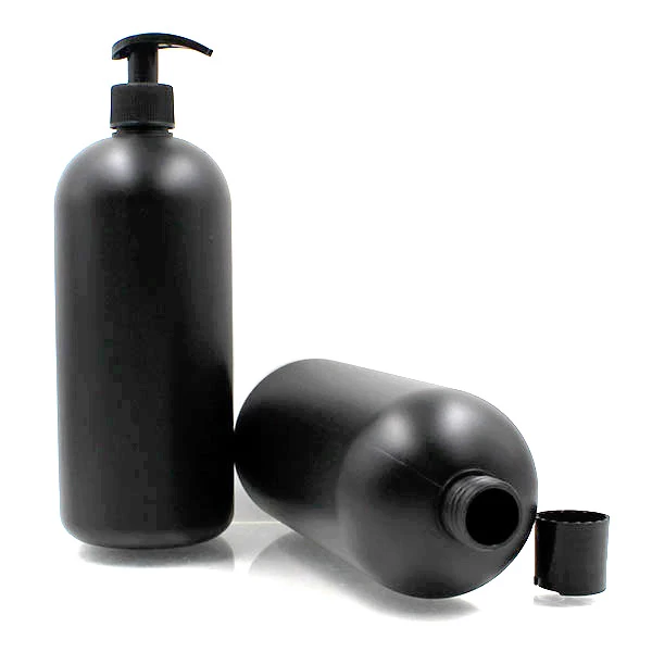 China HDPE Matt Black 1000ML Cosmetic Bottle manufacturer