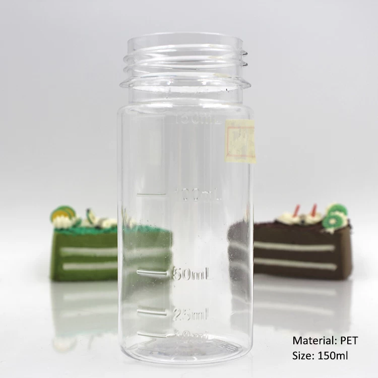 China 150ML Cylinder Round Plastic PET Bottle manufacturer