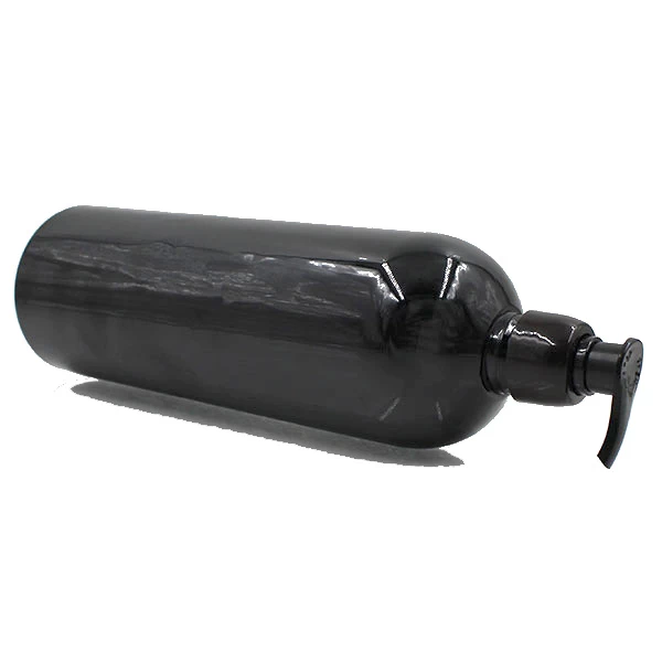 Пластиковая черная бутылка для лосьона 1000 мл