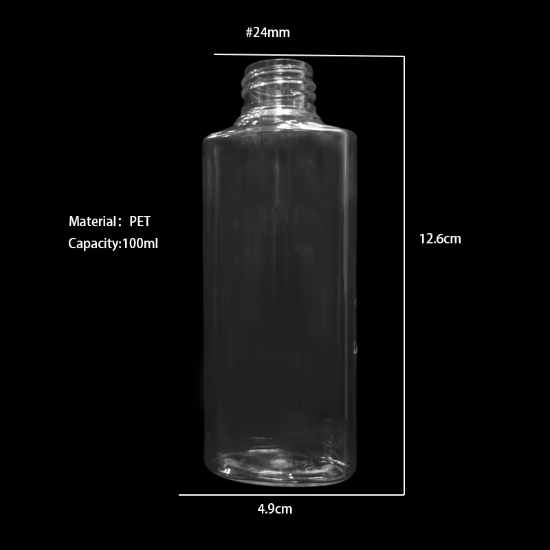 Flat 100ml PET Clear Lotion Pump Bottle