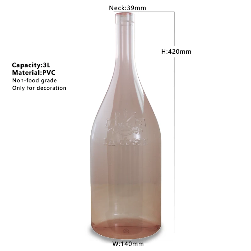 中国 家居装饰 3L PVC 塑料香槟瓶 制造商