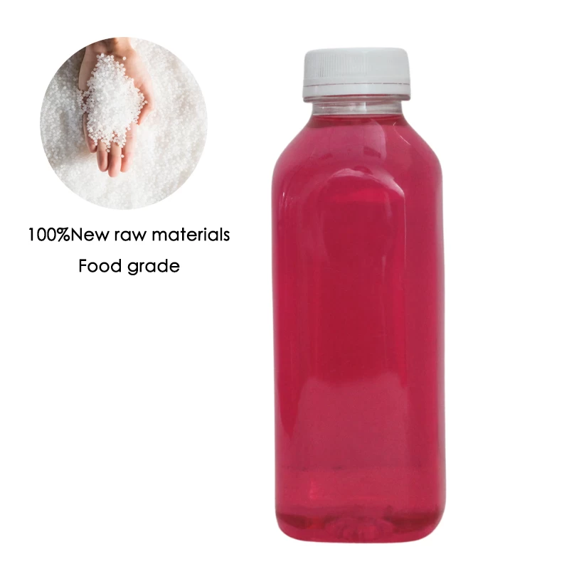 China PET Plastic Bottle Supplier Empty Square Plastic Juice Bottle With 38mm Cap manufacturer