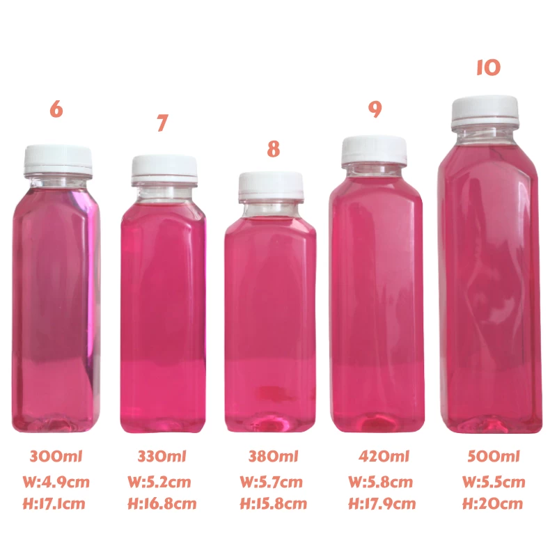 PET 塑料瓶供应商空方形塑料果汁瓶，带 38 毫米盖