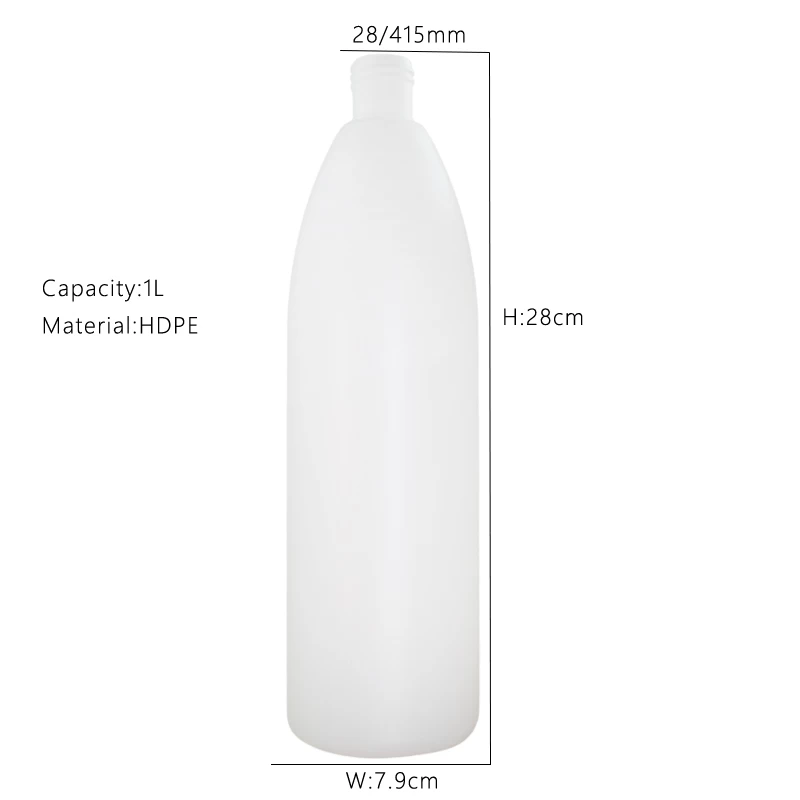 Flacon à presser pour shampoing en plastique blanc 1 litre