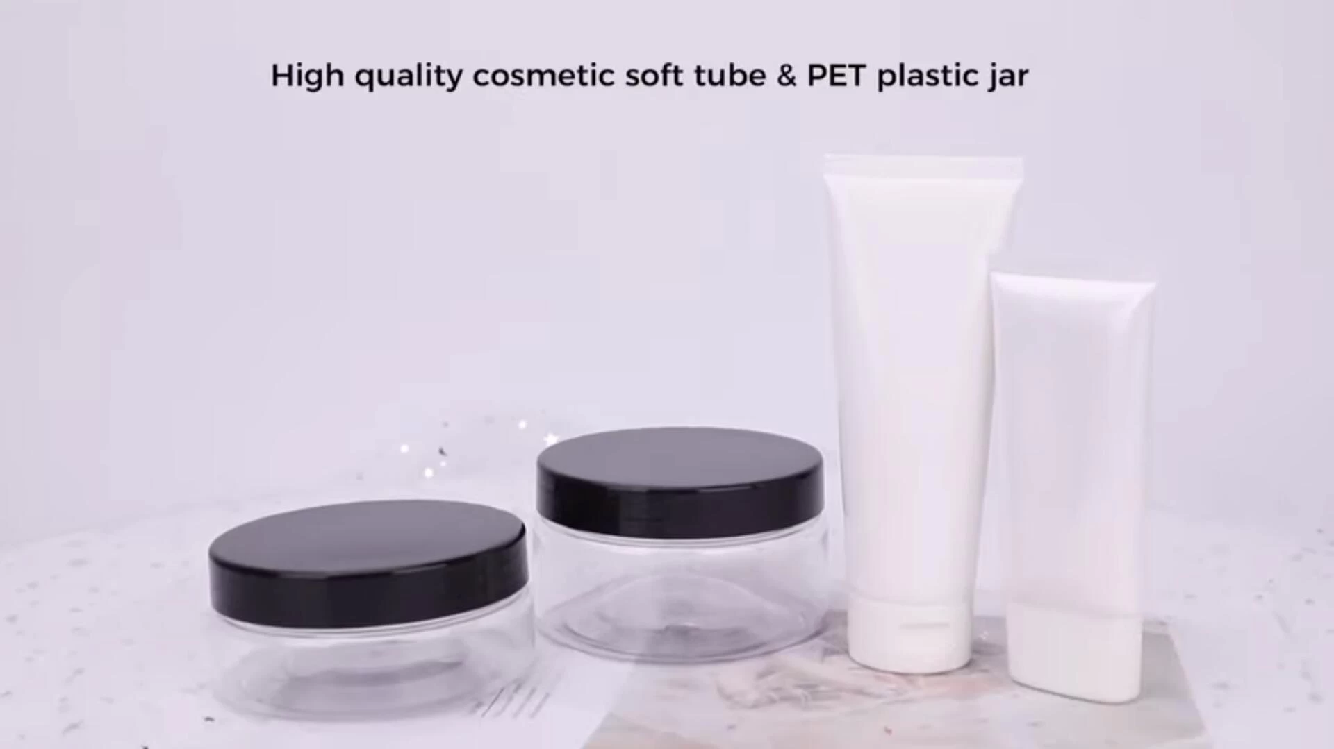 barattolo e tubo cosmetici di plastica
