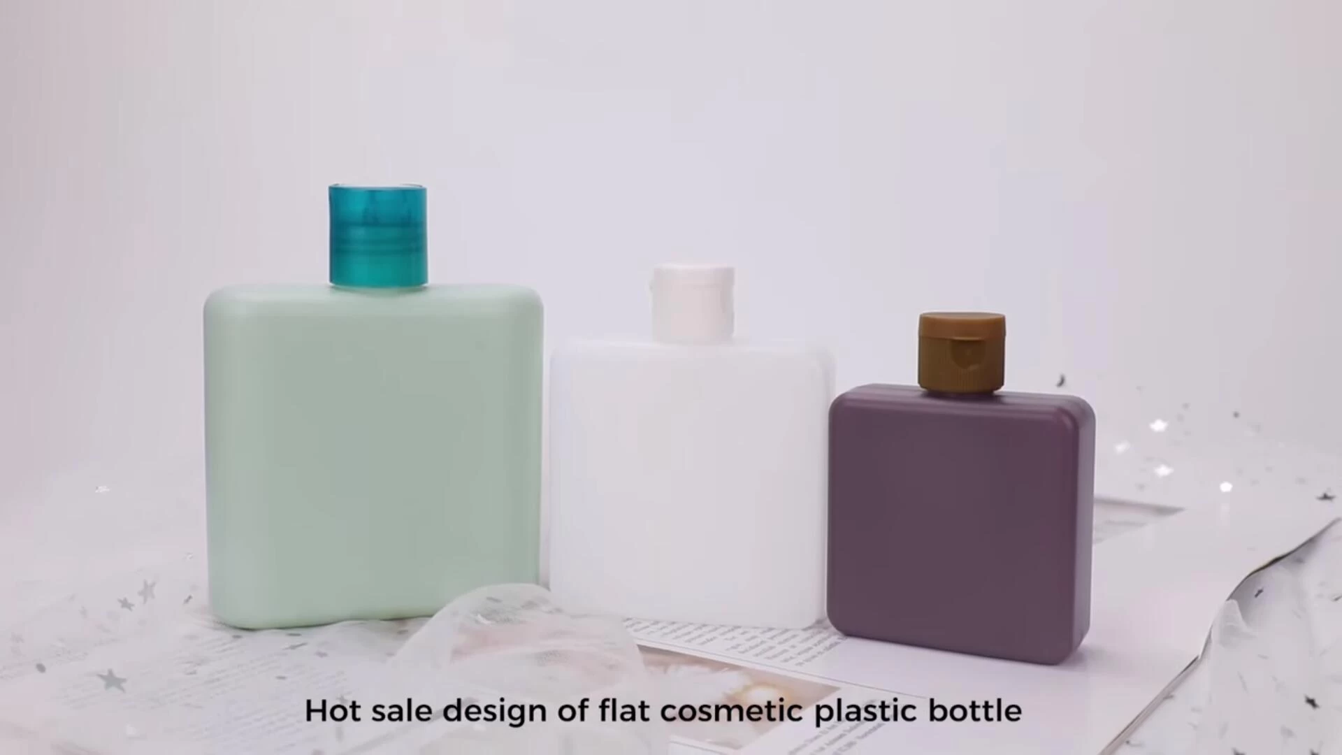 bouteilles cosmétiques plates en plastique