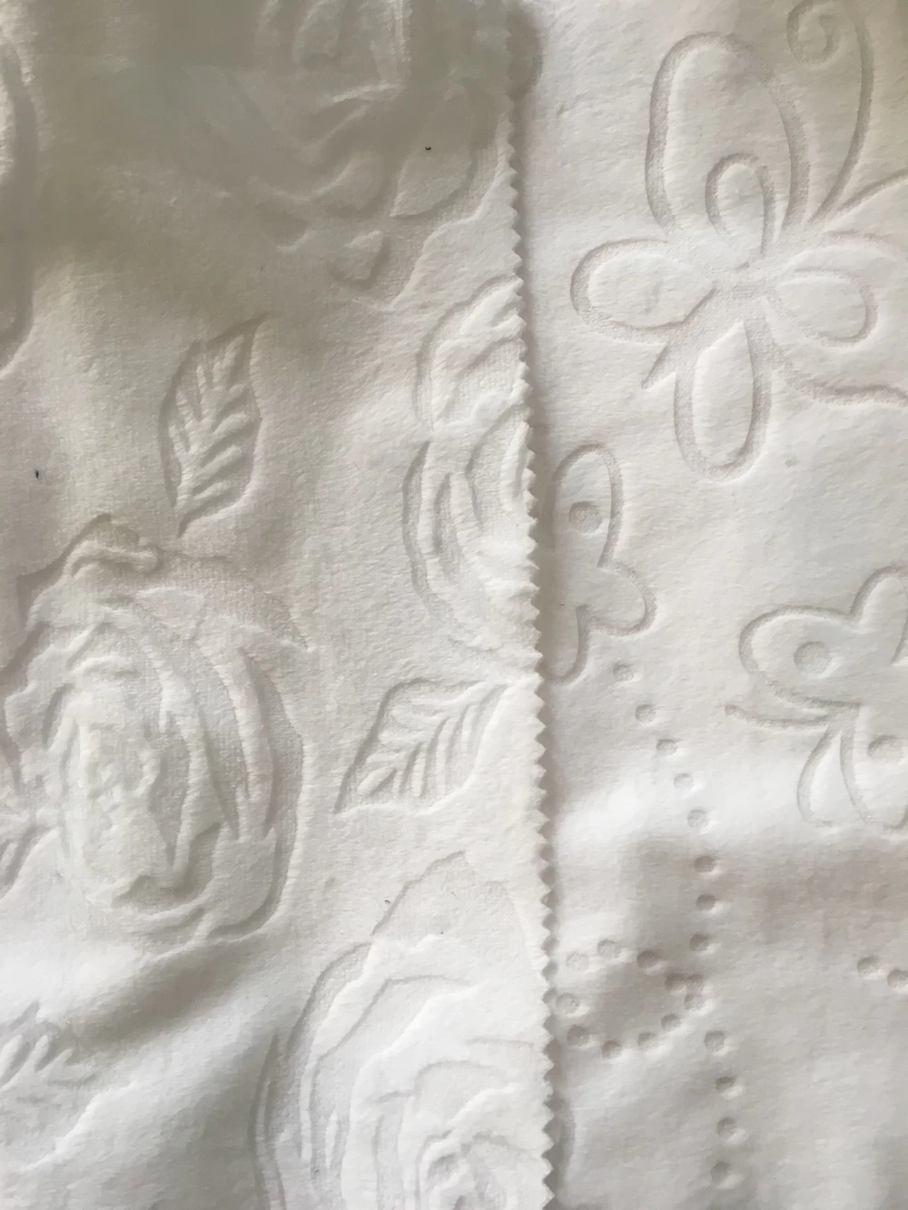 velour  white mattress fabric