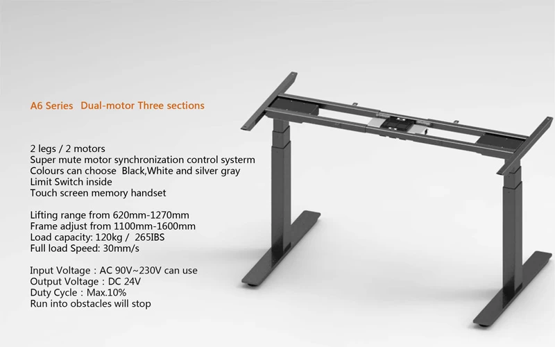 Cheap Electric Height Adjustable Desk Frame , Adjustable Standing Desk Frame