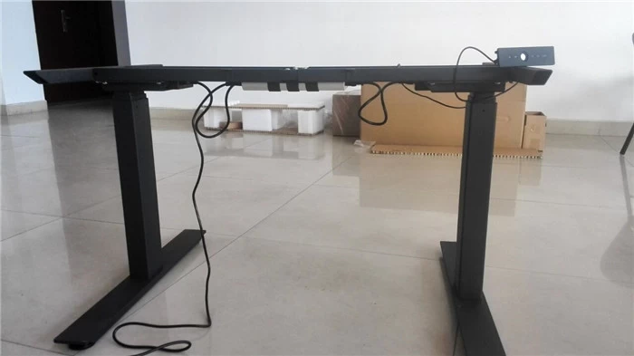 electric adjustable white computer desks for home office