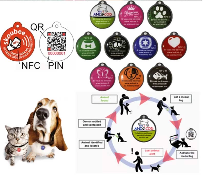 programmable NFC dog tag with unique QR code