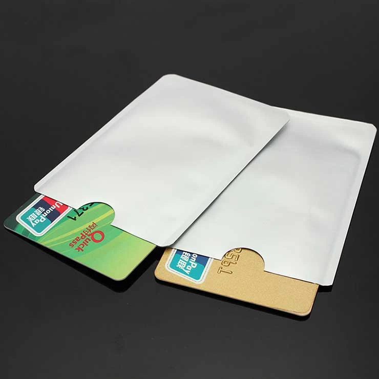 Plastic credit card holder with aluminum foil