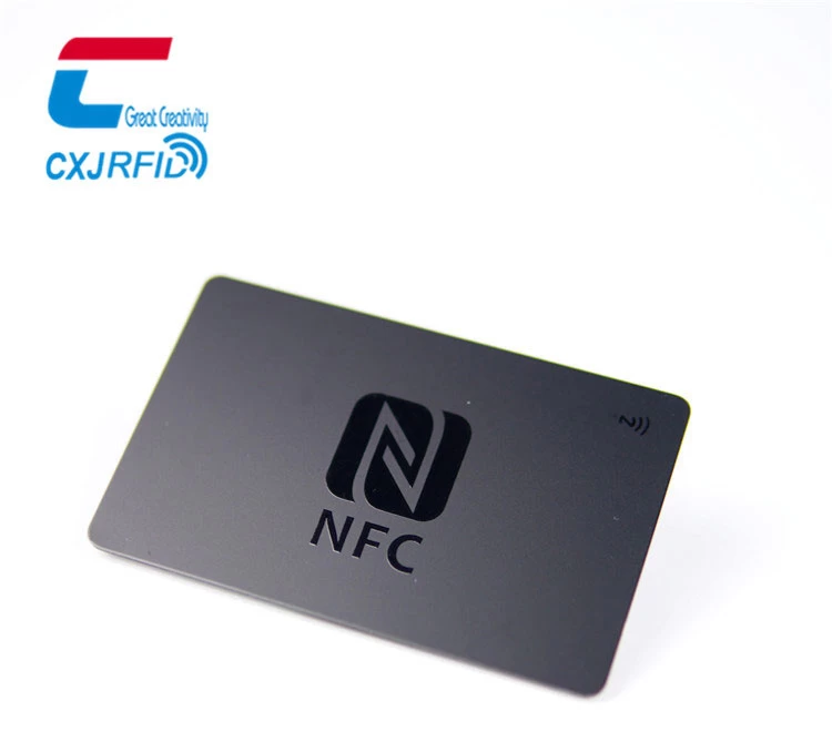 NFC PVC Smart Card Full Black Matt Finish NFC Social Media Card