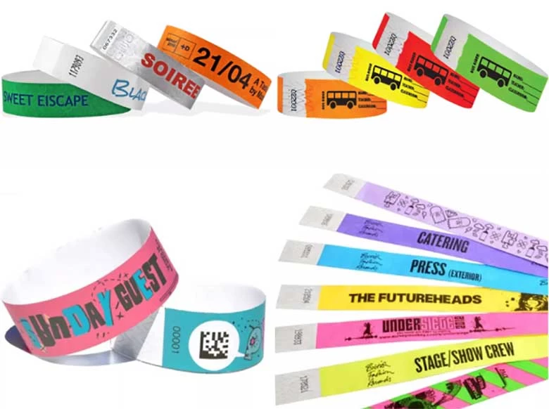Custom Wholesale Disposable RFID NFC Paper Wristband for Sports Event